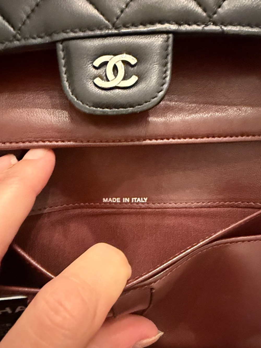 CHANEL Quilted Lambskin Wallet in Black with Silver CC - Picture 8 of 11
